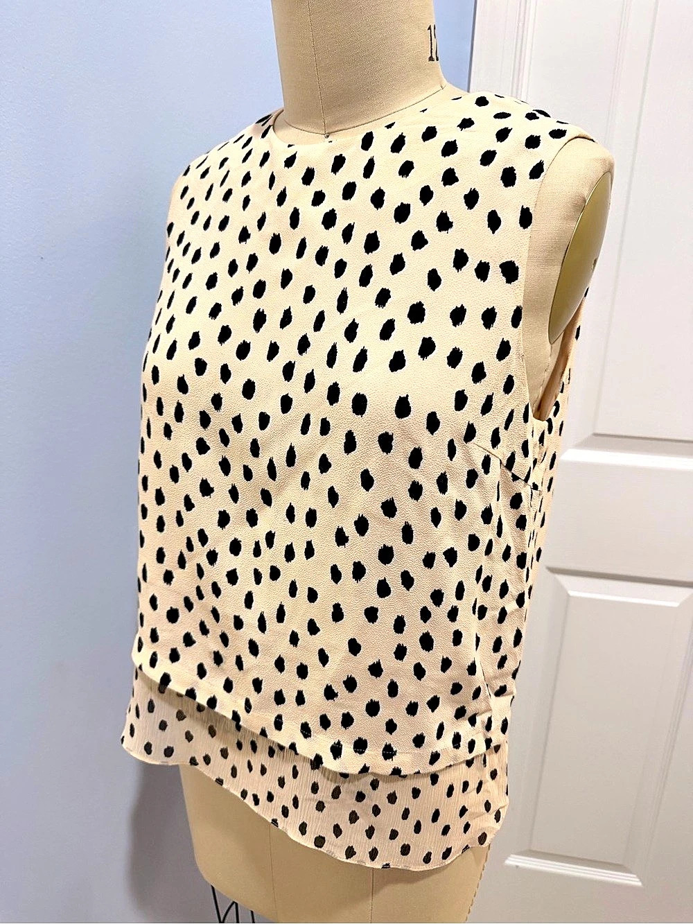 kate spade new york Animal Print Blouse in Pink & Black Size Large Like New - Picture 2 of 4